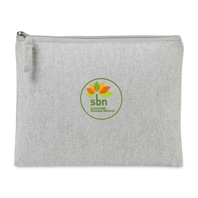 Recycled Cotton Zippered Pouch - AWARE™ - Light Grey