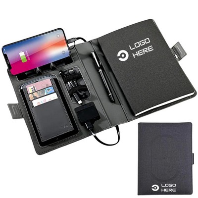 8000mAh Wireless Charging Notebook & Power Bank Folder
