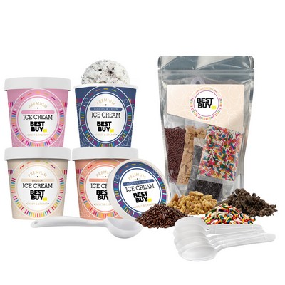 Handcrafted Ice Cream with Ice Cream Topping Kit - 4 Pint Bundle - Sweet Escape