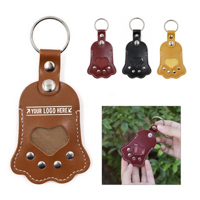 PU Leather Cat Claw Shape Keychain