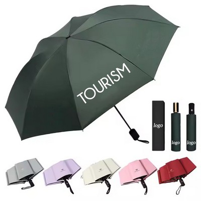 Auto-Open Folding Umbrella With Sleeve