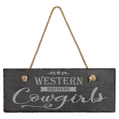 10" x 4" Rectangle Slate Decor with Hanger String