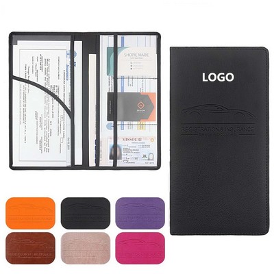 Leather Car Registration And Insurance Holder