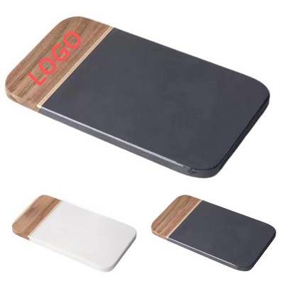 Modern Two-Tone Marble & Acacia Wood Charcuterie Board