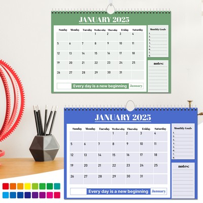 Custom-made 2025 Wall Calendar with Goals