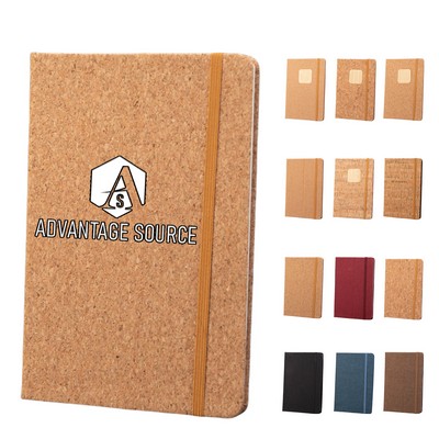 Eco-Friendly Wood Grain Business Journal Notebook W/ Elastic Band