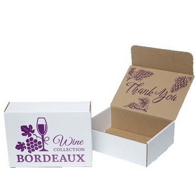 One Color White Display Mailer Box w/2 Sided Imprint (12" x 9" x 4")