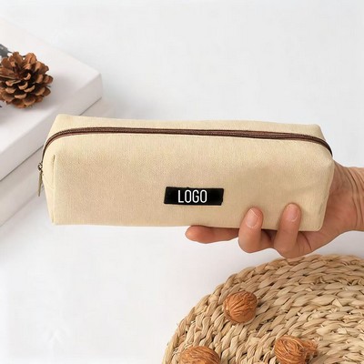 Simple Canvas Zipper Pencil Case