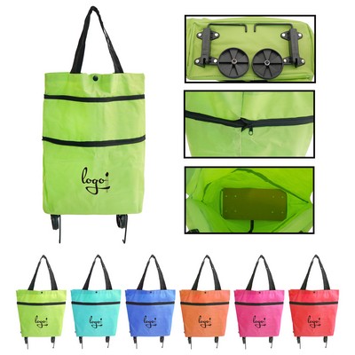 Foldable Portable Shopping Trolley with Wheels