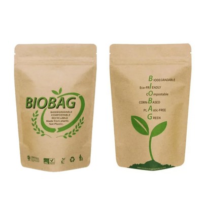 Custom Biodegradable PLA Ziplock Paper Standup Pouch