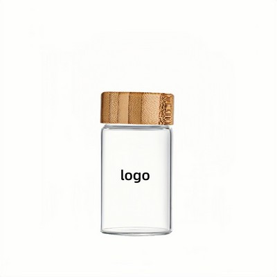 47mm Bamboo Lid High Borosilicate Glass Jar for Tea Candy and Nest Storage