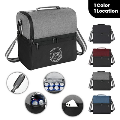 Dual Compartment Insulated Lunch Cooler Bag