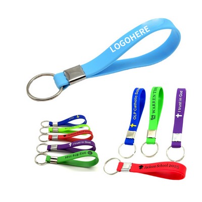 Custom Printed Silicone Wristband Keyring