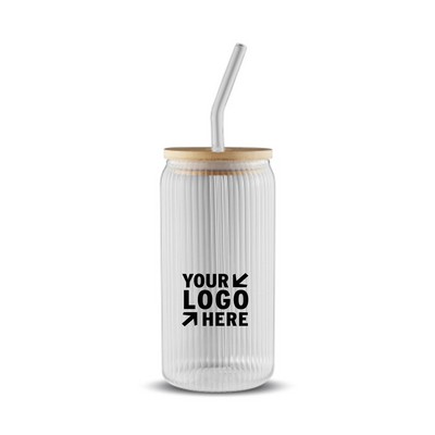 Borosilicate Glass Can With Bamboo Lid