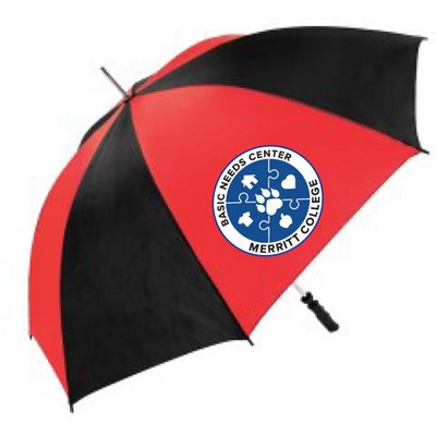 2 Tone Golf Umbrella - Red/ Black (58" Arc)