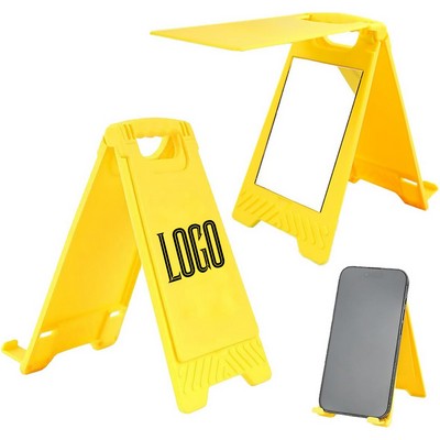 Foldable Warning Sign Phone Holder W/Mirror