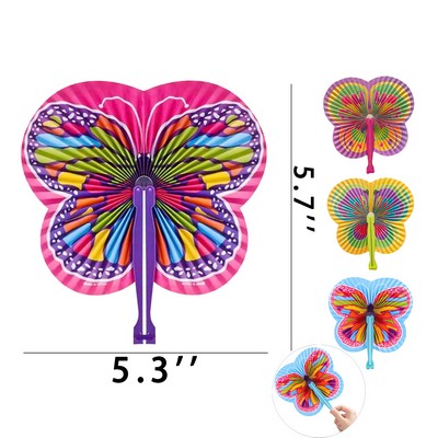 Handheld Butterfly Shaped Paper Folding Fan
