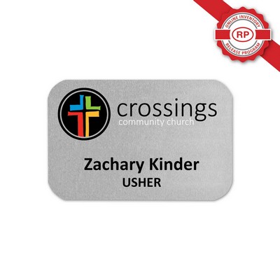 USA Made Eco-Friendly UV Full Color Aluminum Badges (2.00" x 3.00" Inches)