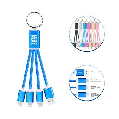 4-In-1 Charging Cable Keychain