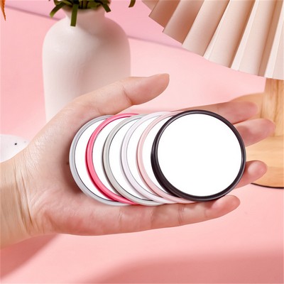 High-Definition Round Small Mirror Portable Plastic Makeup Touch-up Mirror for On-the-Go Use