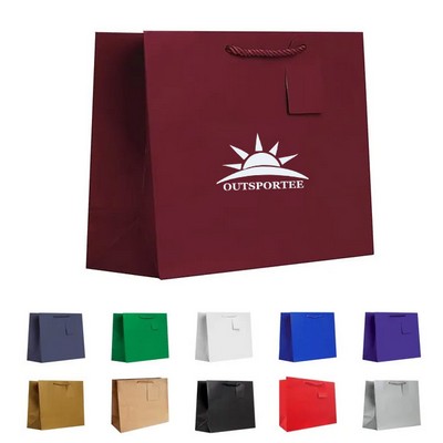 Matte Laminated Large Paper Bag with Rope Handle Hanging Tag