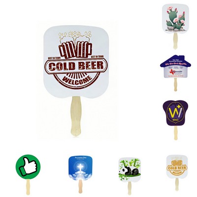 Wooden-Stick Paper Fan for Custom Printing