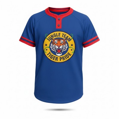 Men's Birdseye Mesh 2 Button Baseball Jersey 160GSM