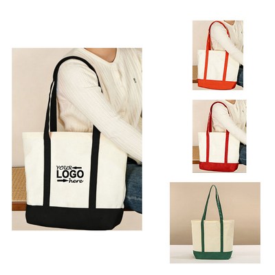 Patchwork Canvas Tote Bag for Shopping