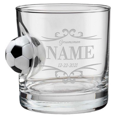 12Oz Soccer Ball Embedded Whiskey Tumbler