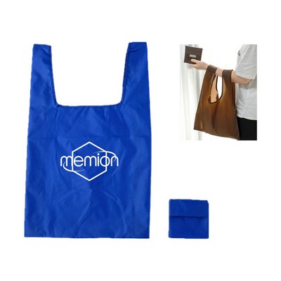 Foldable Water Resistant Durable 210T Polyester Reusable Corporate Shopping Tote Bag