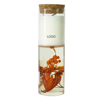 Botanical Glass Jar Scented Candle Luxury Dried Flower Infused Soy Wax Handcrafted Aromatherapy