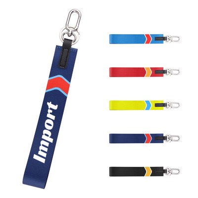 1 1/4" Polyester Wrist Lanyard Keychain Strap W/ Key ring