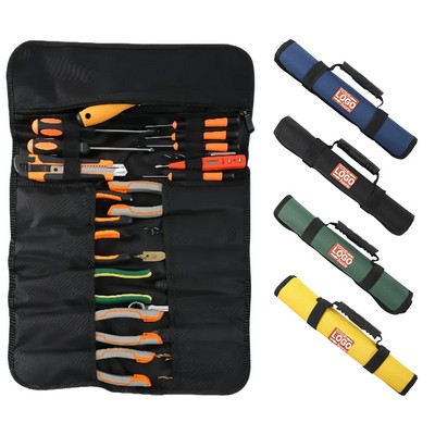 Roll Up Tool Bag Multi Pocket Organizer Electricians Work