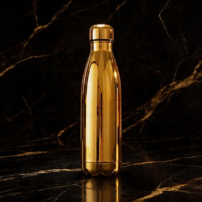 Custom Premium Gold Cola Vacuum Insulated Stainless Steel Water Bottle 17oz