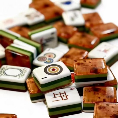 Acrylic American Mahjong Tiles Only Wood Grain Paint