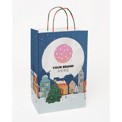 Christmas Village Handle Shopper Bag (8.5" x 13.375" x 5")