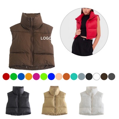 Women's Winter Cropped Puffer Vest