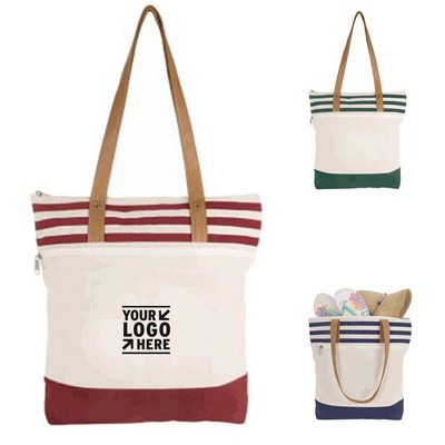 Coastal Canvas Striped Carryall