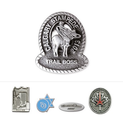 Custom Solid Pewter Lapel Pin (0.5")