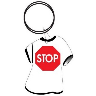 Stop Sign T-Shirt Gift Shop Key Chain w/Mirrored Back (4 Square Inch)