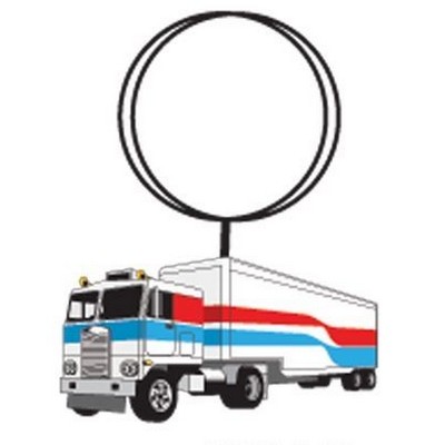 Semi Truck Executive Key Chain w/Mirrored Back (8 Square Inch)