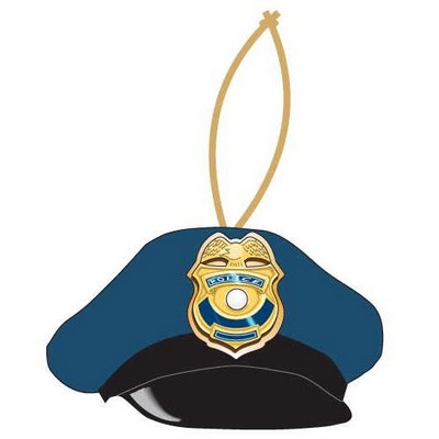 Police Cap Executive Ornament w/ Mirrored Back (6 Square Inch)