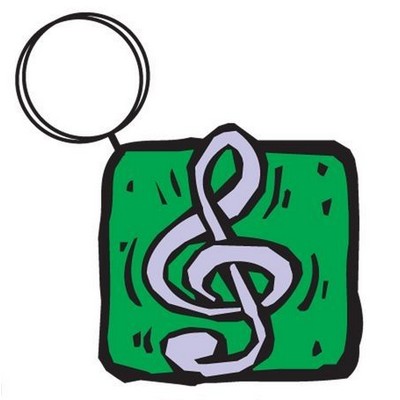 Treble Clef Executive Key Chain w/Mirrored Back (12 Square Inch)