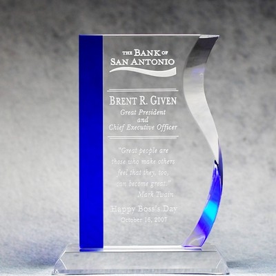 Blue Stripe Crystal Wave Award