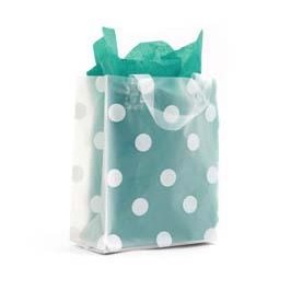 White Dot Soft Loop Handle Bag (8" x 4" x 10")