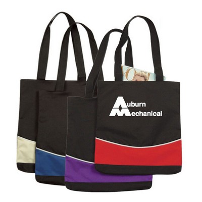 600D Polyester Reusable Tote Bag w/ Handles for Shopping, Grocery, Books