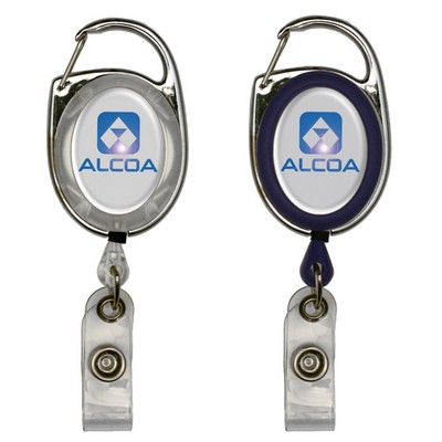 Badge Reel - Carabiner - Oval - Black