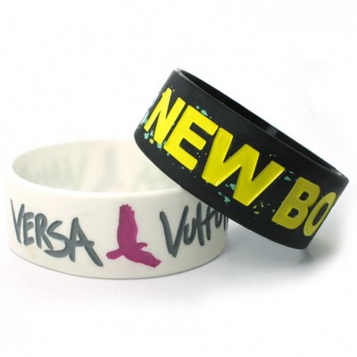 3/4" Custom Debossed Color Filled Silicone Wristband