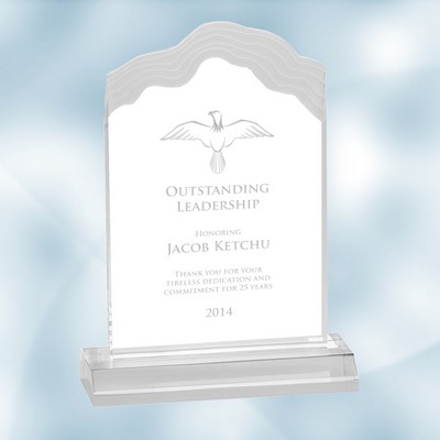 Clear Frosted White Cap Edge Acrylic Award (Large)