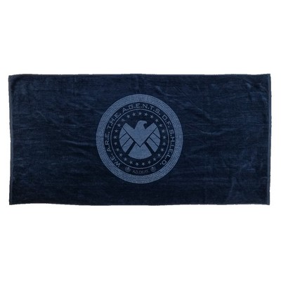 Navy Blue Economy Terry Velour Beach Towel (28"x58")
